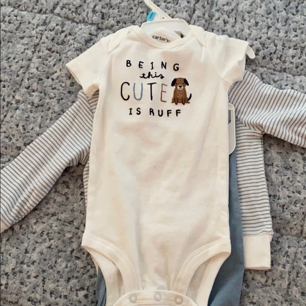 Carter’s Dog Hoodie, Bodysuit and Pant Set